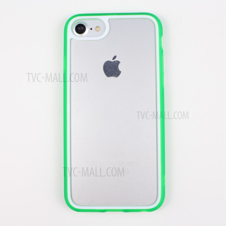 Acrylic+ Bi-color TPU Edge Phone Case for iPhone 8 / 7 / SE (2nd Generation) - Light Green-1