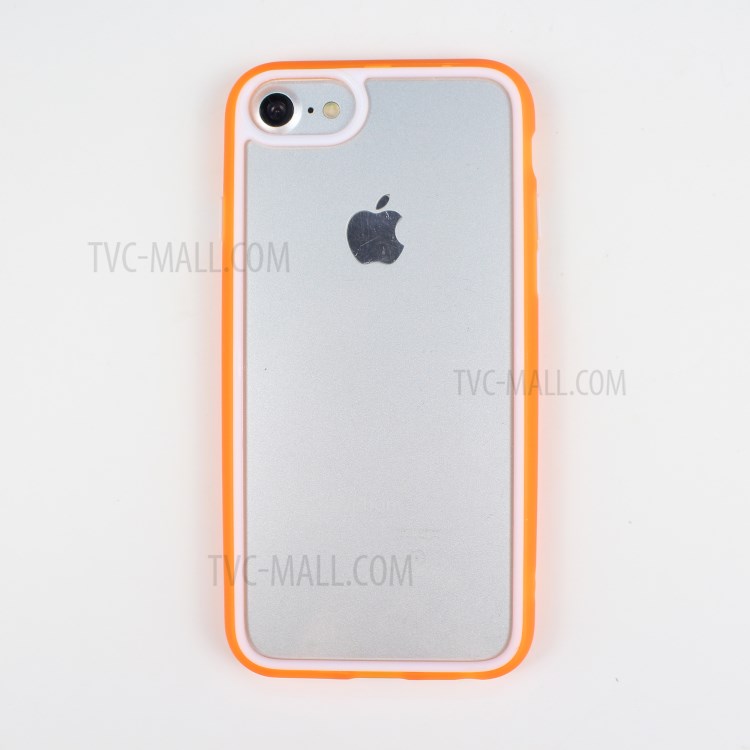 Acrylic+ Bi-color TPU Edge Phone Case for iPhone 8 / 7 / SE (2nd Generation) - Orange-1
