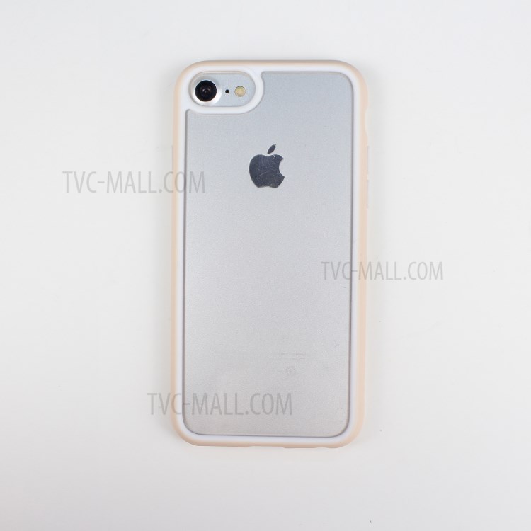 Acrylic+ Bi-color TPU Edge Phone Case for iPhone 8 / 7 / SE (2nd Generation) - Light Brown-1