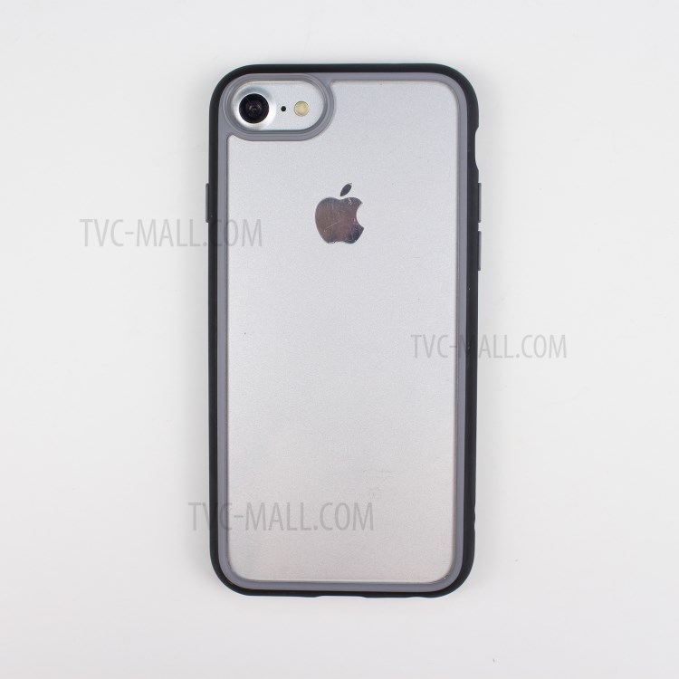 Acrylic+ Bi-color TPU Edge Phone Case for iPhone 8 / 7 / SE (2nd Generation) - Grey/Black-1
