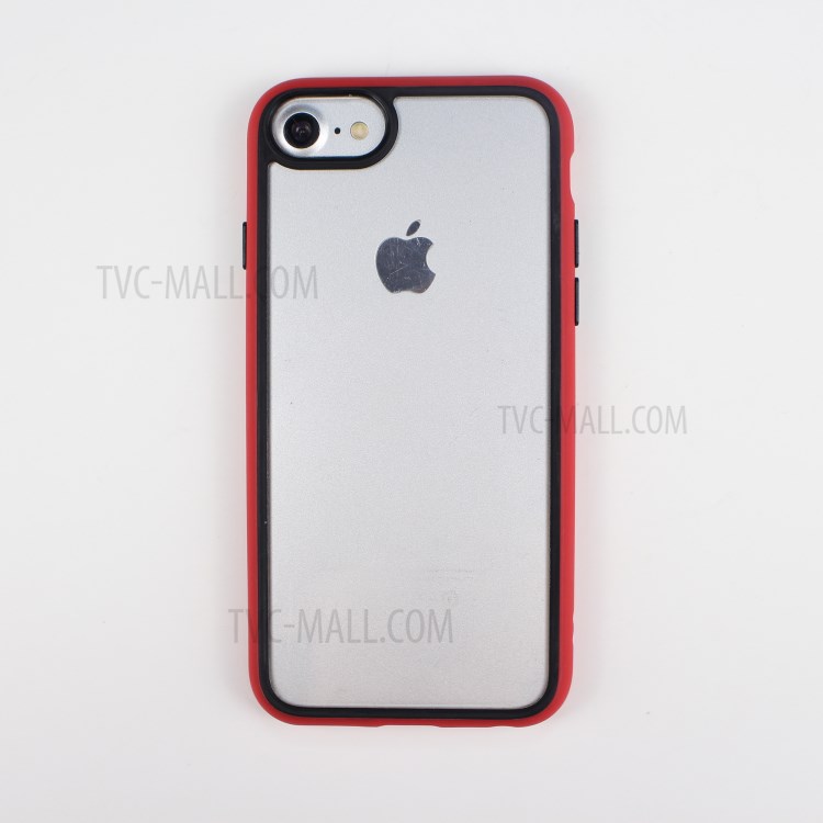 Acrylic+ Bi-color TPU Edge Phone Case for iPhone 8 / 7 / SE (2nd Generation) - Black/Red-1