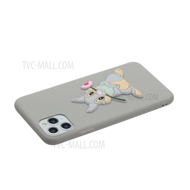 Animal Logo Decor TPU Phone Cover Case for Apple iPhone 11 Pro Max 6.5 inch - Grey Rabbit-3