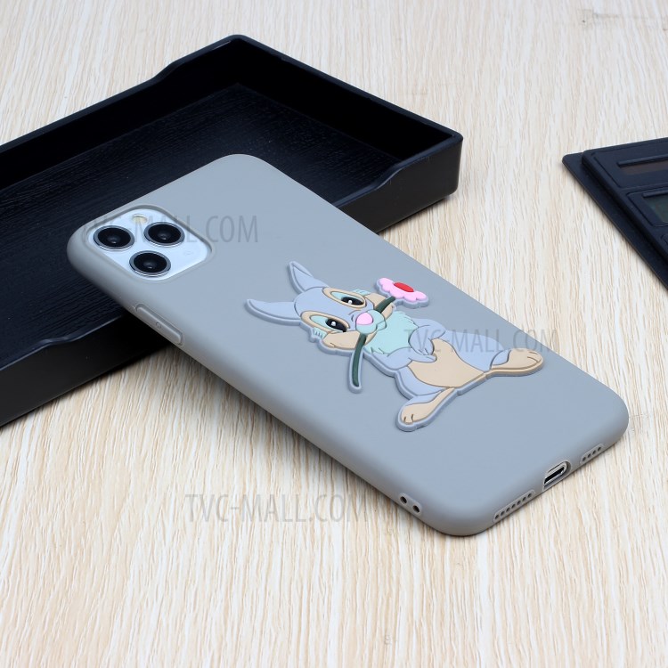 Animal Logo Decor TPU Phone Cover Case for Apple iPhone 11 Pro Max 6.5 inch - Grey Rabbit-5