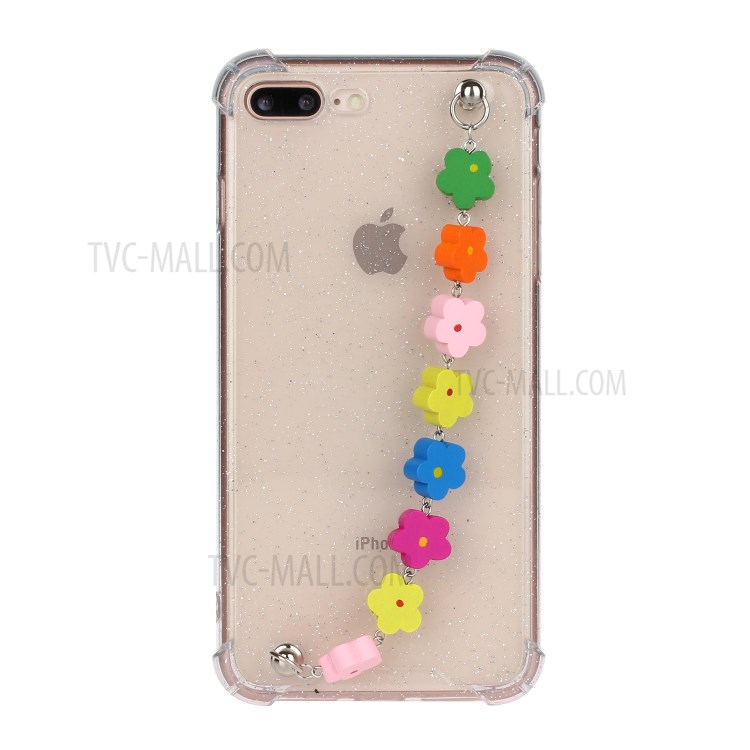 Bracelets Style Hand Strap Glitter Powder TPU Case for iPhone 8/7 Plus 5.5 inch - Style A-1