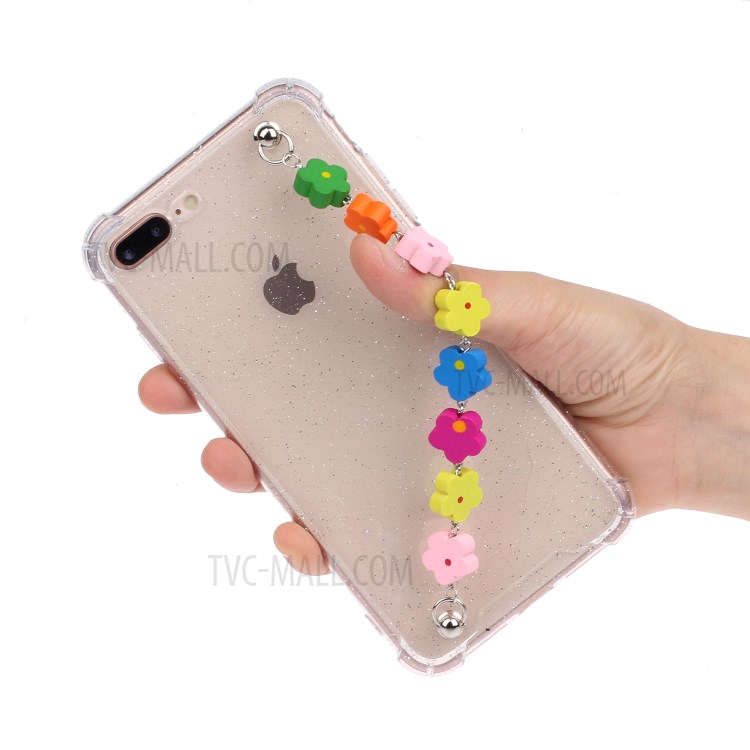 Bracelets Style Hand Strap Glitter Powder TPU Case for iPhone 8/7 Plus 5.5 inch - Style A-4