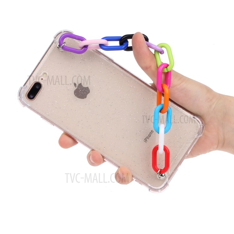 Bracelets Style Hand Strap Glitter Powder TPU Case for iPhone 8/7 Plus 5.5 inch - Style B-4