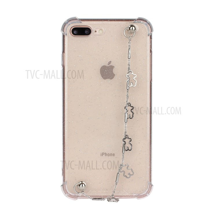 Bracelets Style Hand Strap Glitter Powder TPU Case for iPhone 8/7 Plus 5.5 inch - Style C-1