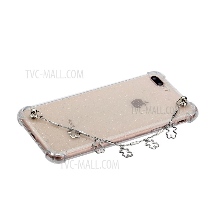 Bracelets Style Hand Strap Glitter Powder TPU Case for iPhone 8/7 Plus 5.5 inch - Style C-2