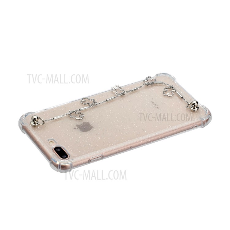 Bracelets Style Hand Strap Glitter Powder TPU Case for iPhone 8/7 Plus 5.5 inch - Style C-3