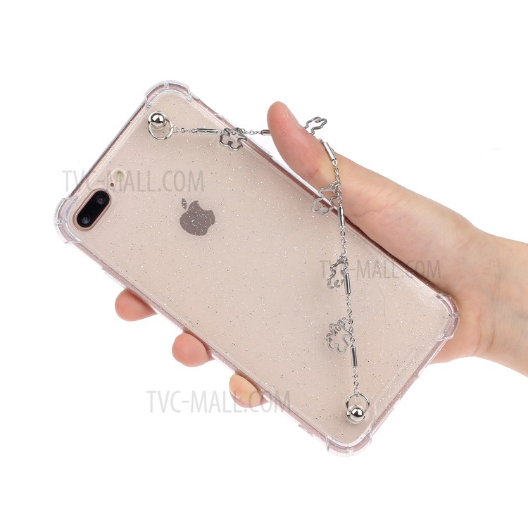 Bracelets Style Hand Strap Glitter Powder TPU Case for iPhone 8/7 Plus 5.5 inch - Style C-4