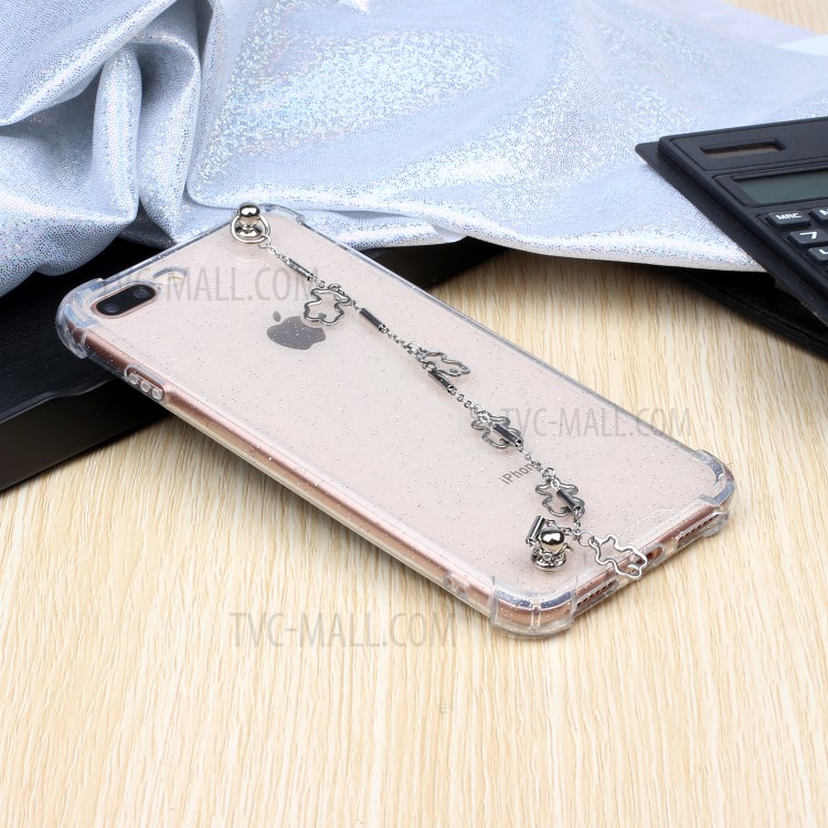 Bracelets Style Hand Strap Glitter Powder TPU Case for iPhone 8/7 Plus 5.5 inch - Style C-6
