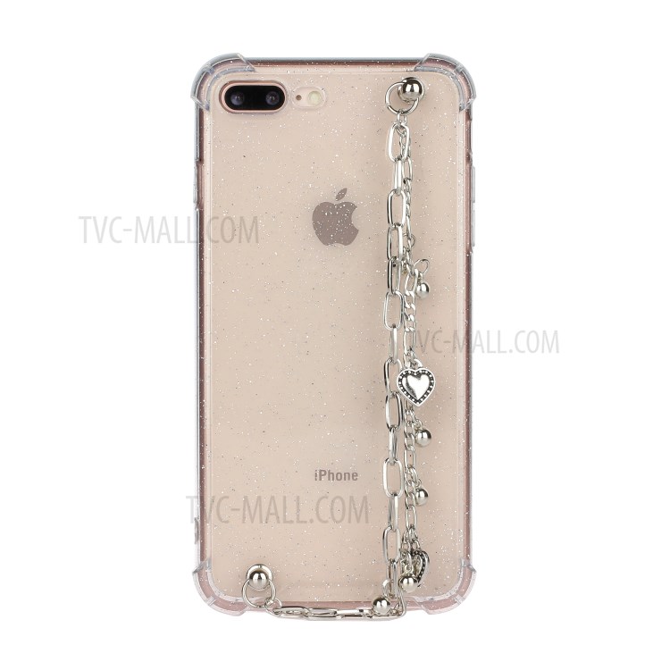 Bracelets Style Hand Strap Glitter Powder TPU Case for iPhone 8/7 Plus 5.5 inch - Style D-1