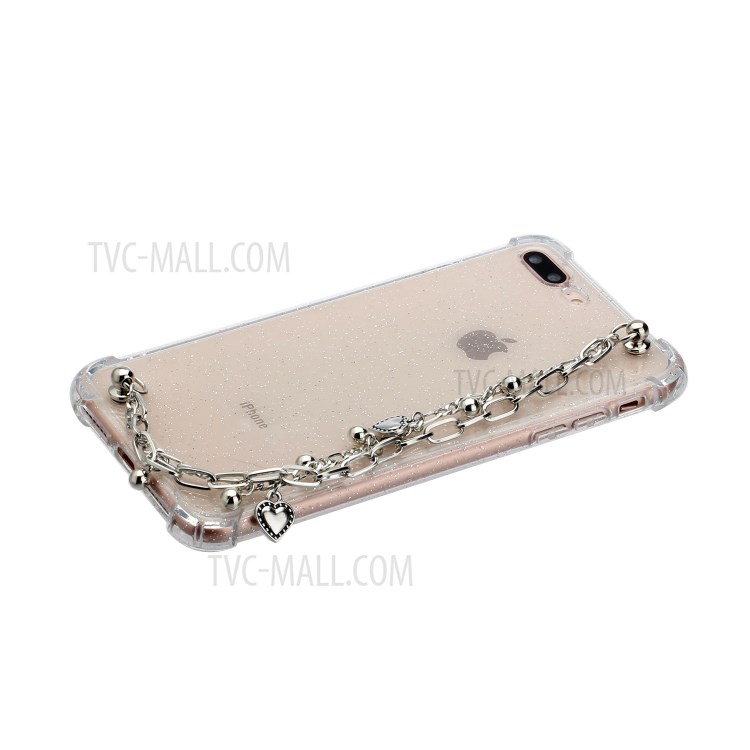 Bracelets Style Hand Strap Glitter Powder TPU Case for iPhone 8/7 Plus 5.5 inch - Style D-2