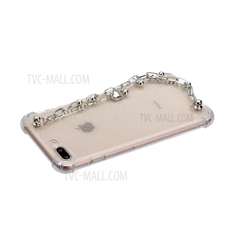 Bracelets Style Hand Strap Glitter Powder TPU Case for iPhone 8/7 Plus 5.5 inch - Style D-3