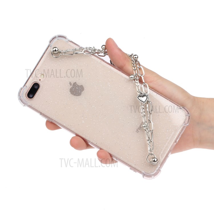 Bracelets Style Hand Strap Glitter Powder TPU Case for iPhone 8/7 Plus 5.5 inch - Style D-4