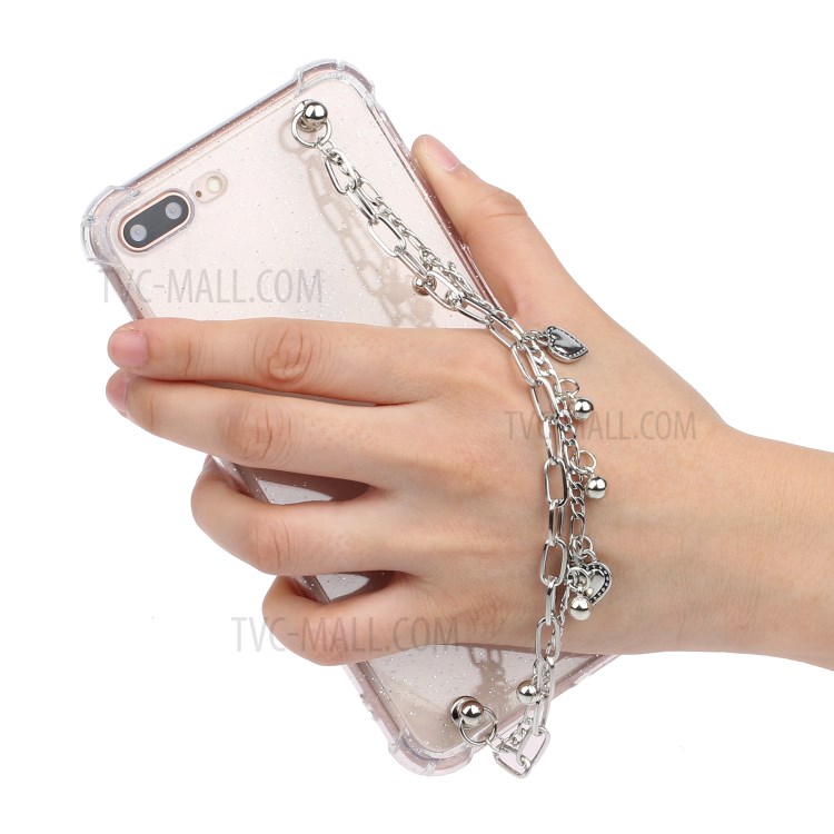 Bracelets Style Hand Strap Glitter Powder TPU Case for iPhone 8/7 Plus 5.5 inch - Style D-5