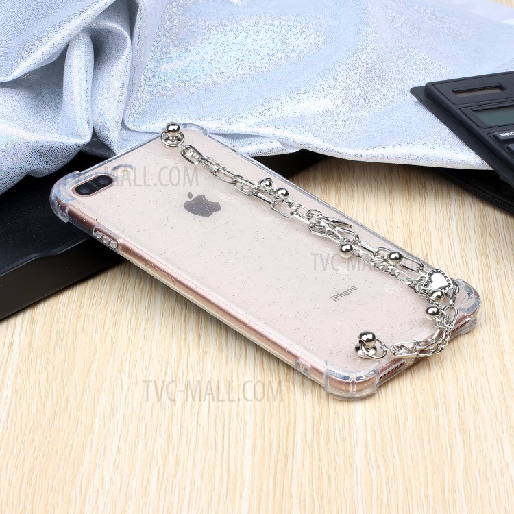 Bracelets Style Hand Strap Glitter Powder TPU Case for iPhone 8/7 Plus 5.5 inch - Style D-6