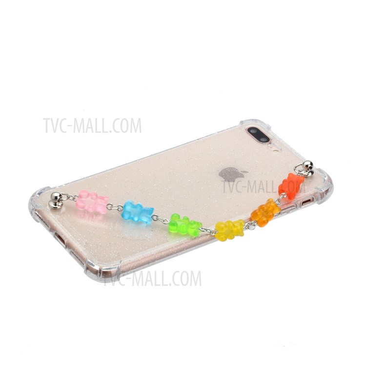 Bracelets Style Hand Strap Glitter Powder TPU Case for iPhone 8/7 Plus 5.5 inch - Style E-2