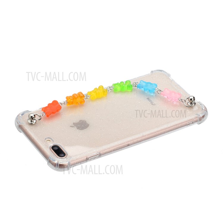 Bracelets Style Hand Strap Glitter Powder TPU Case for iPhone 8/7 Plus 5.5 inch - Style E-3