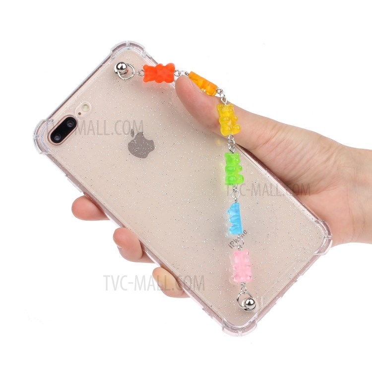 Bracelets Style Hand Strap Glitter Powder TPU Case for iPhone 8/7 Plus 5.5 inch - Style E-4