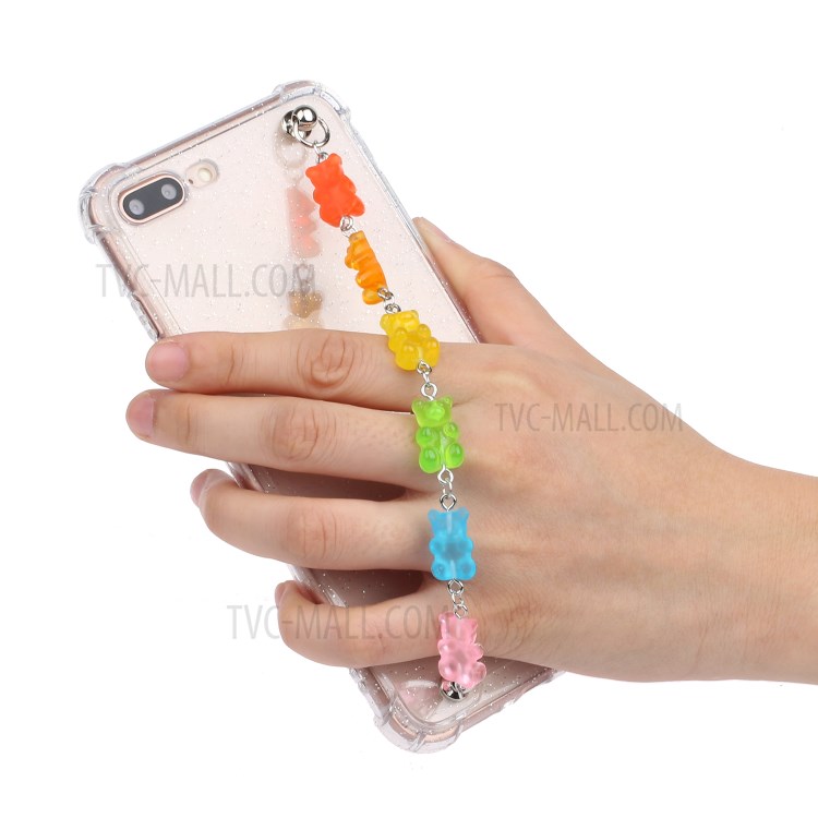 Bracelets Style Hand Strap Glitter Powder TPU Case for iPhone 8/7 Plus 5.5 inch - Style E-5