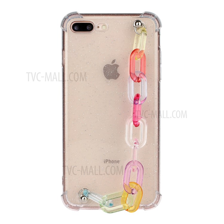 Bracelets Style Hand Strap Glitter Powder TPU Case for iPhone 8/7 Plus 5.5 inch - Style F-1