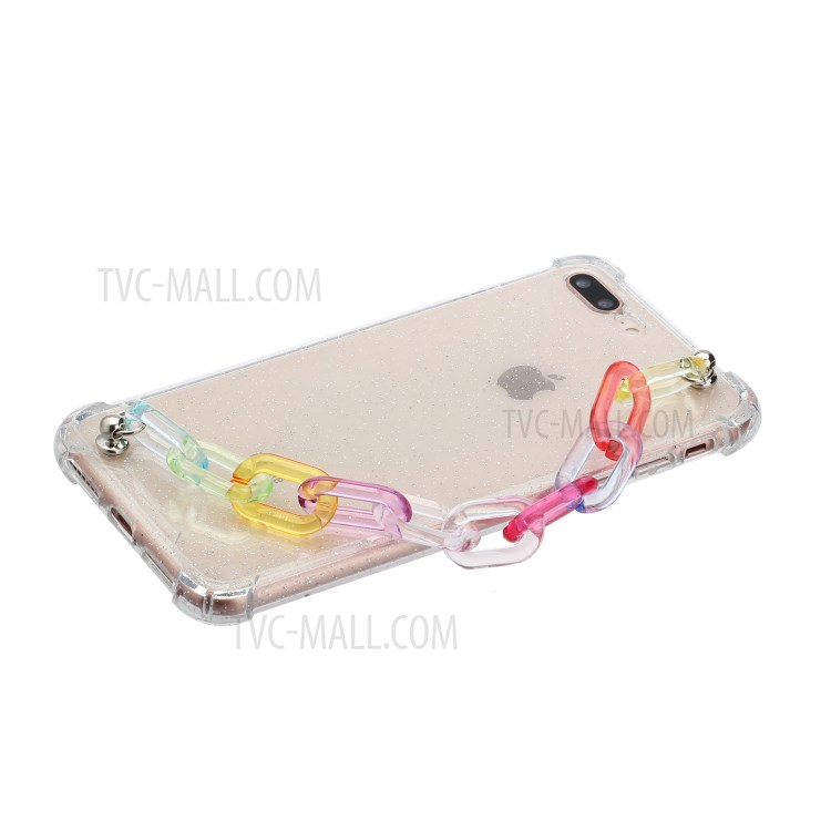 Bracelets Style Hand Strap Glitter Powder TPU Case for iPhone 8/7 Plus 5.5 inch - Style F-2