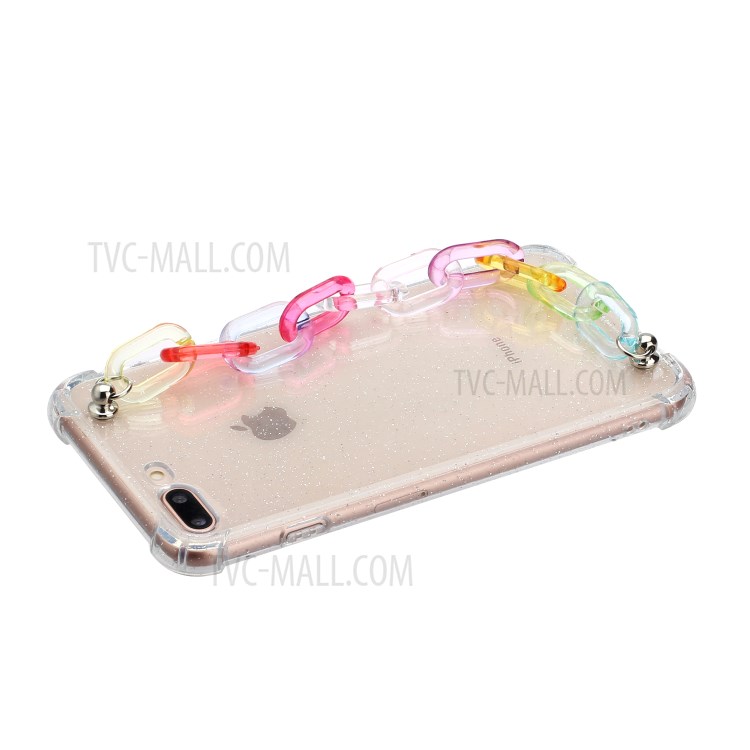 Bracelets Style Hand Strap Glitter Powder TPU Case for iPhone 8/7 Plus 5.5 inch - Style F-3