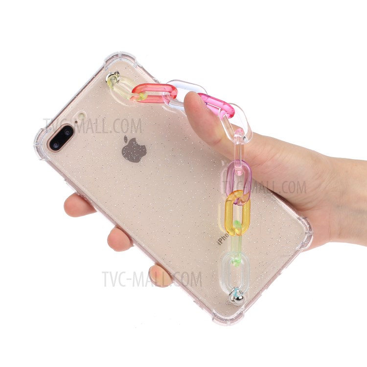 Bracelets Style Hand Strap Glitter Powder TPU Case for iPhone 8/7 Plus 5.5 inch - Style F-4