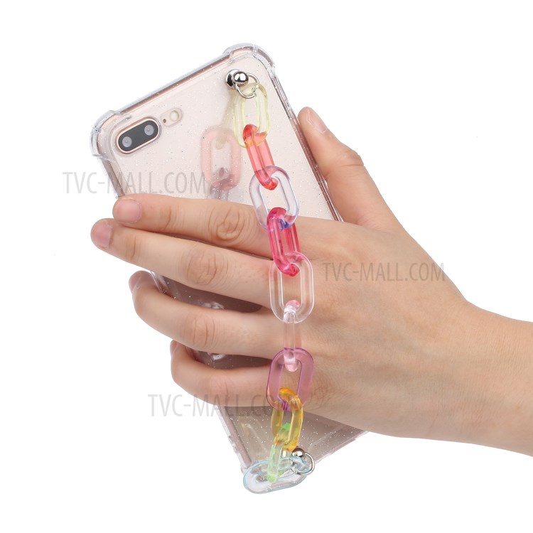 Bracelets Style Hand Strap Glitter Powder TPU Case for iPhone 8/7 Plus 5.5 inch - Style F-5