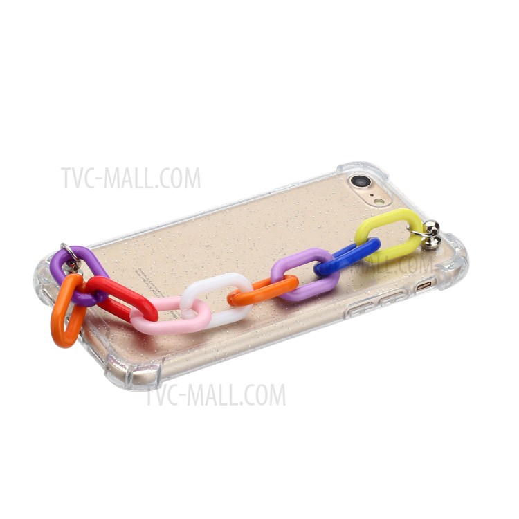 Bracelets Style Hand Strap Glitter Powder TPU Shell for iPhone SE (2nd Generation)/8/7 4.7 inch - Style B-2