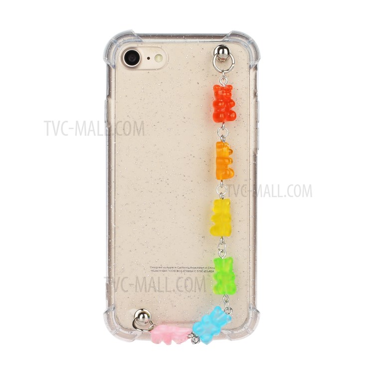 Bracelets Style Hand Strap Glitter Powder TPU Shell for iPhone SE (2nd Generation)/8/7 4.7 inch - Style C-1