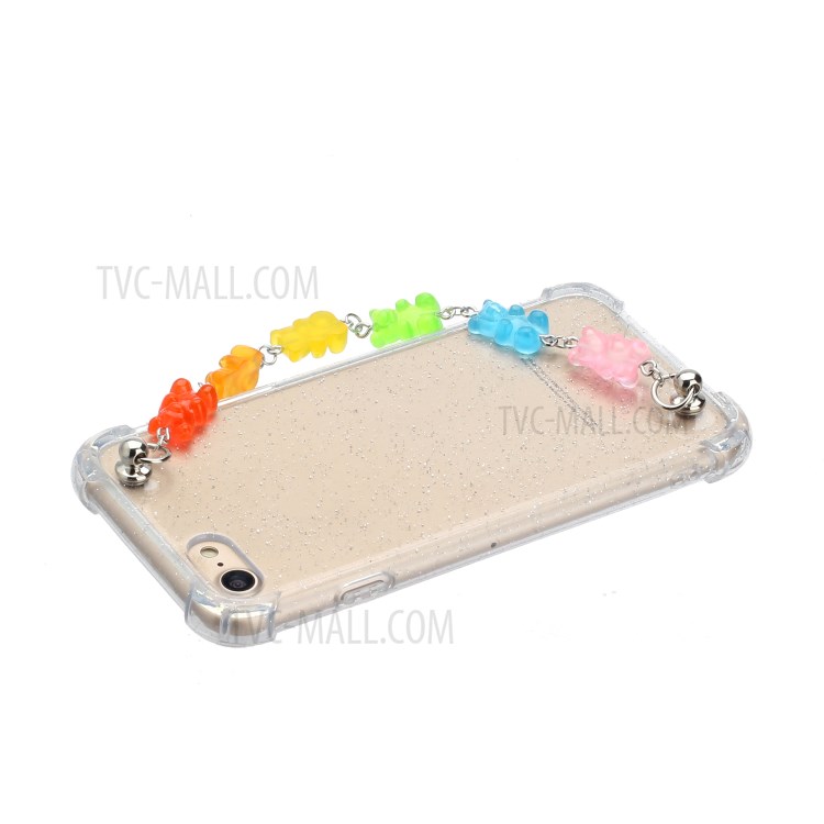 Bracelets Style Hand Strap Glitter Powder TPU Shell for iPhone SE (2nd Generation)/8/7 4.7 inch - Style C-3