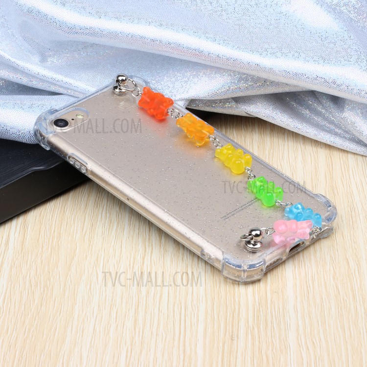 Bracelets Style Hand Strap Glitter Powder TPU Shell for iPhone SE (2nd Generation)/8/7 4.7 inch - Style C-6