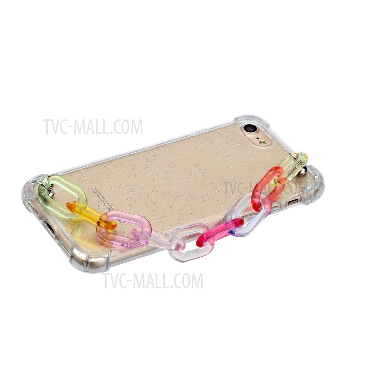 Bracelets Style Hand Strap Glitter Powder TPU Shell for iPhone SE (2nd Generation)/8/7 4.7 inch - Style E-2