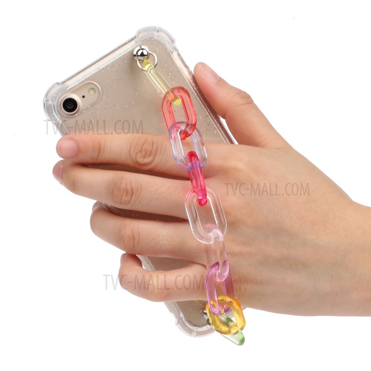 Bracelets Style Hand Strap Glitter Powder TPU Shell for iPhone SE (2nd Generation)/8/7 4.7 inch - Style E-5