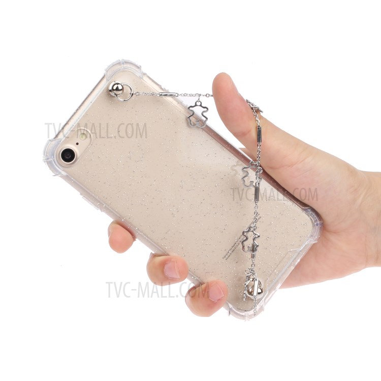 Bracelets Style Hand Strap Glitter Powder TPU Shell for iPhone SE (2nd Generation)/8/7 4.7 inch - Style F-4