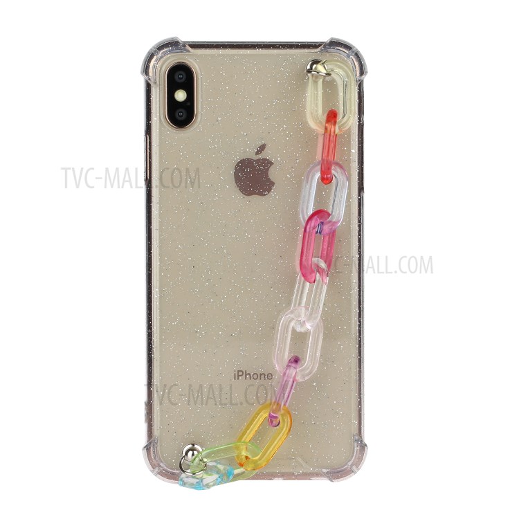 Bracelets Style Hand Strap Glitter Powder TPU Back Case for iPhone X/XS 5.8 inch - Style A-1