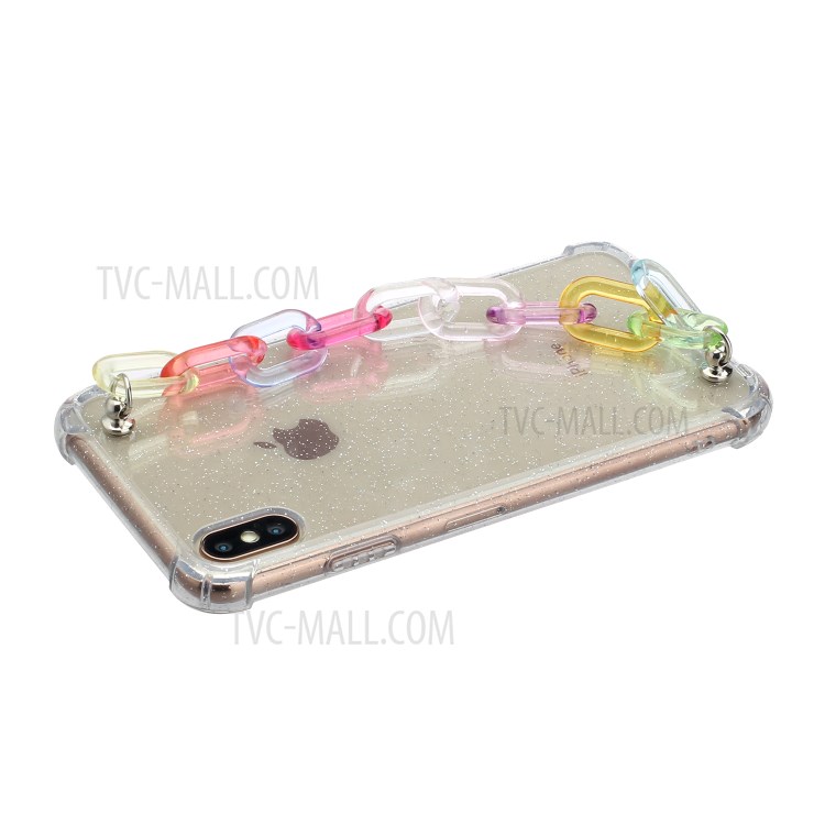 Bracelets Style Hand Strap Glitter Powder TPU Back Case for iPhone X/XS 5.8 inch - Style A-3