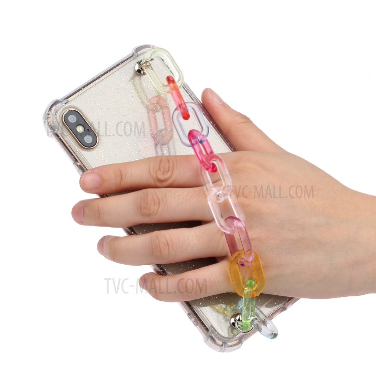 Bracelets Style Hand Strap Glitter Powder TPU Back Case for iPhone X/XS 5.8 inch - Style A-5