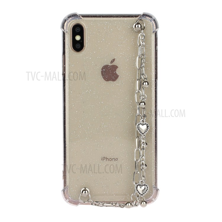 Bracelets Style Hand Strap Glitter Powder TPU Back Case for iPhone X/XS 5.8 inch - Style B-1
