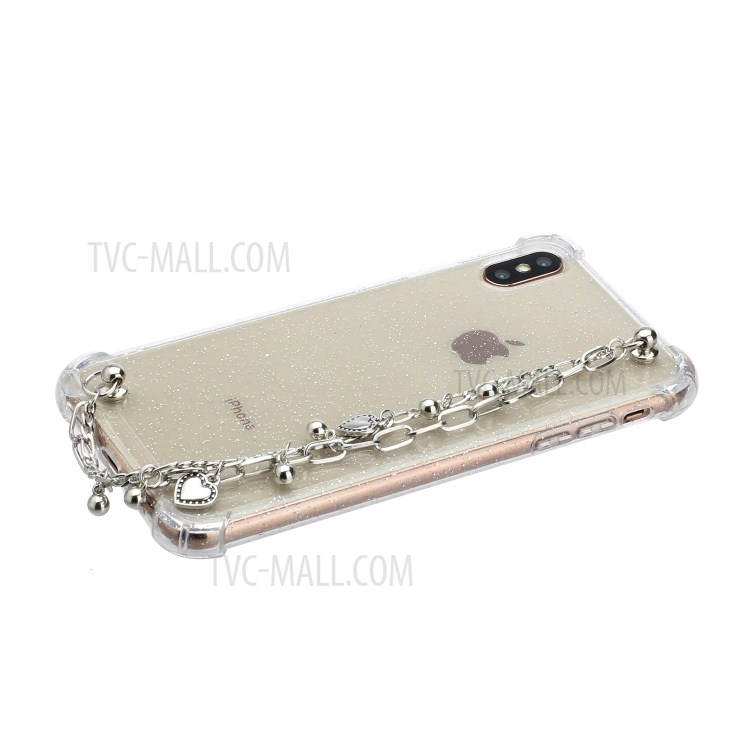 Bracelets Style Hand Strap Glitter Powder TPU Back Case for iPhone X/XS 5.8 inch - Style B-2