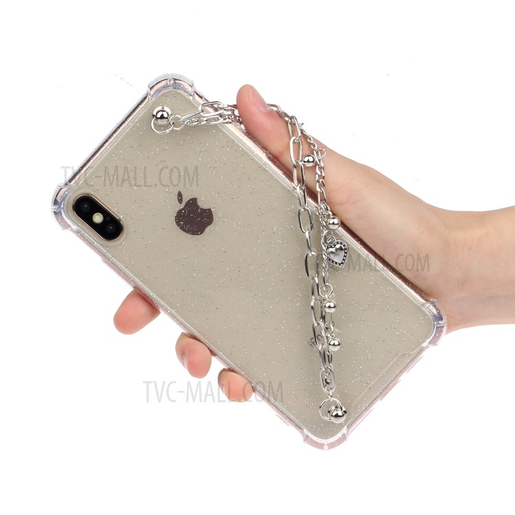 Bracelets Style Hand Strap Glitter Powder TPU Back Case for iPhone X/XS 5.8 inch - Style B-4