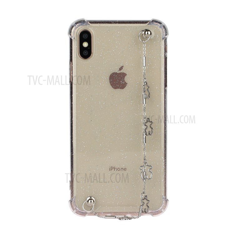 Bracelets Style Hand Strap Glitter Powder TPU Back Case for iPhone X/XS 5.8 inch - Style C-1