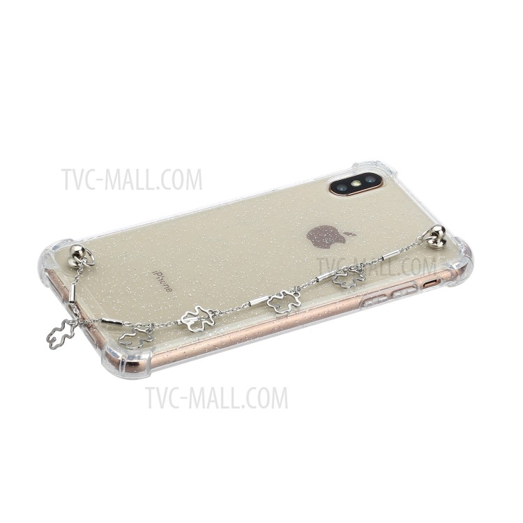 Bracelets Style Hand Strap Glitter Powder TPU Back Case for iPhone X/XS 5.8 inch - Style C-2