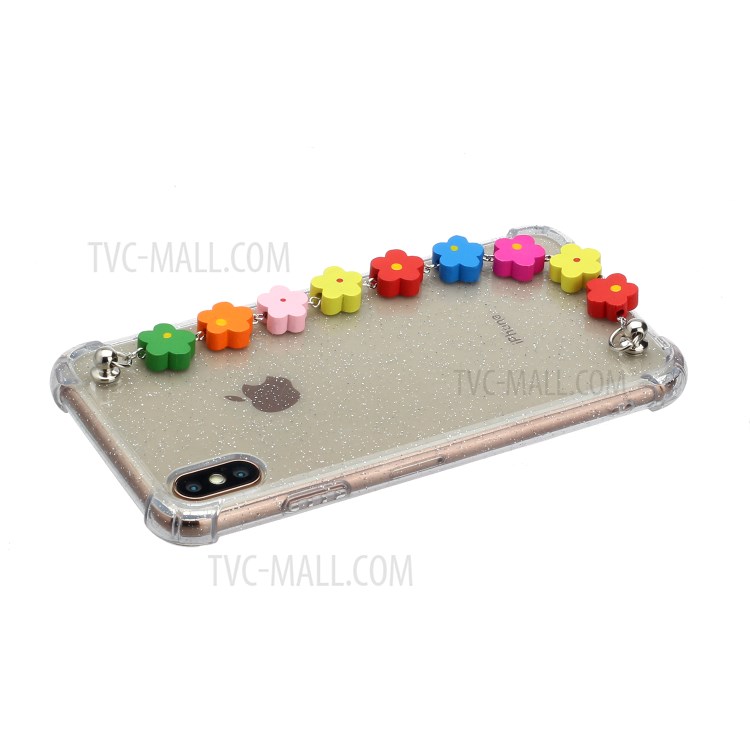Bracelets Style Hand Strap Glitter Powder TPU Back Case for iPhone X/XS 5.8 inch - Style E-2