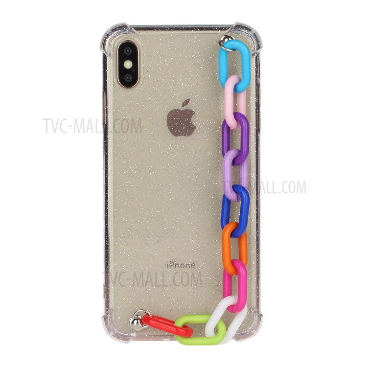 Bracelets Style Hand Strap Glitter Powder TPU Back Case for iPhone X/XS 5.8 inch - Style F-1