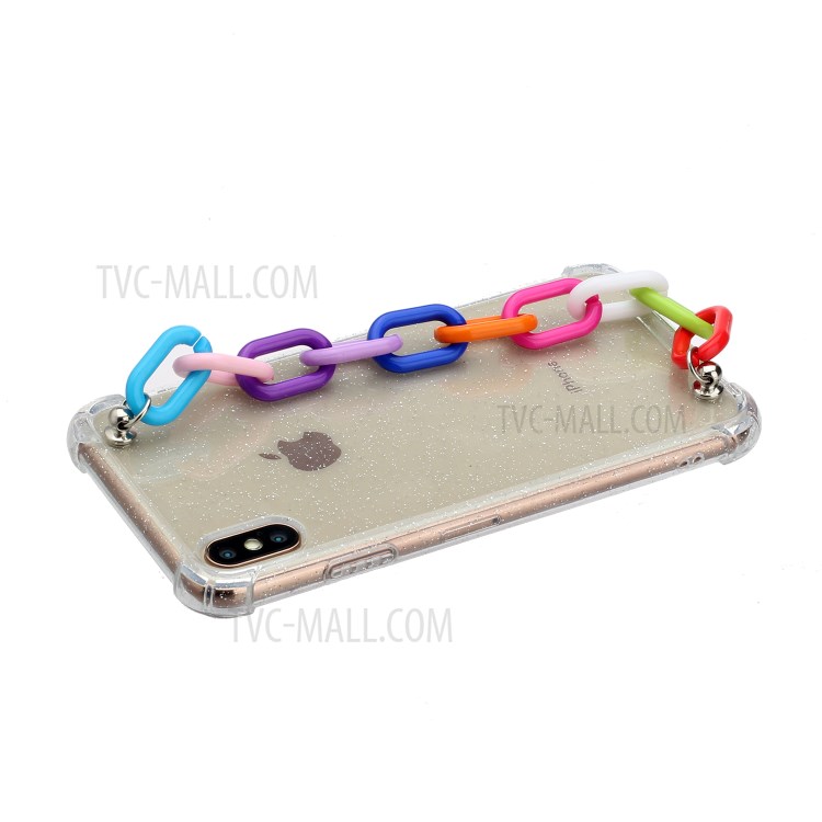 Bracelets Style Hand Strap Glitter Powder TPU Back Case for iPhone X/XS 5.8 inch - Style F-3