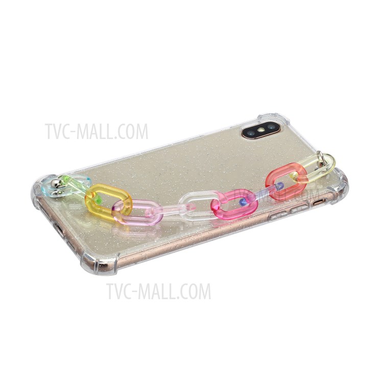 Bracelets Style Hand Strap Glitter Powder TPU Phone Cover for iPhone XS Max 6.5 inch - Styel A-2