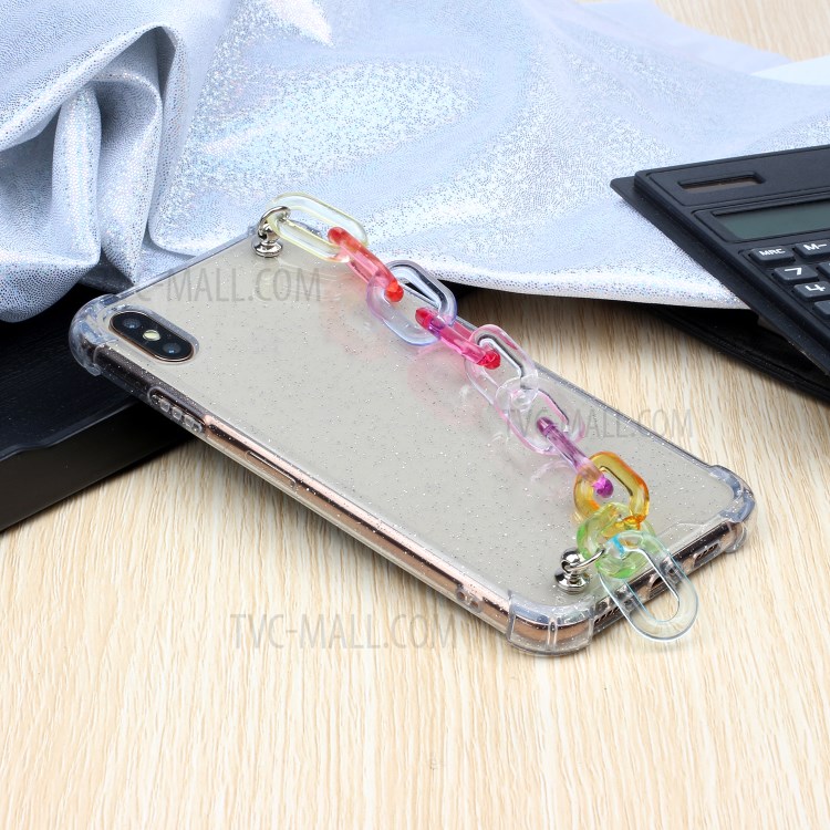 Bracelets Style Hand Strap Glitter Powder TPU Phone Cover for iPhone XS Max 6.5 inch - Styel A-6